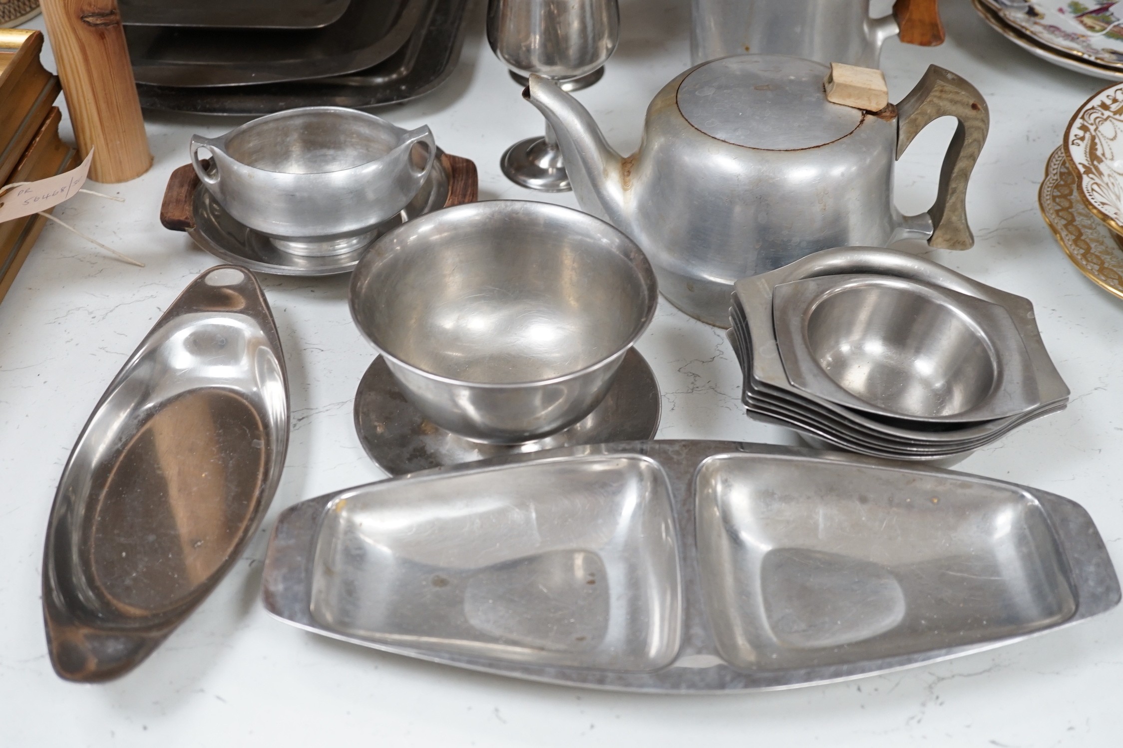 Various 1960's stainless steel wares including Danish and Piqcuot ware